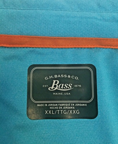 Men's G.H. Bass & Co. Short Sleeved Turquoise Stretch Polo Shirt Size XXL Logo - Picture 5 of 6