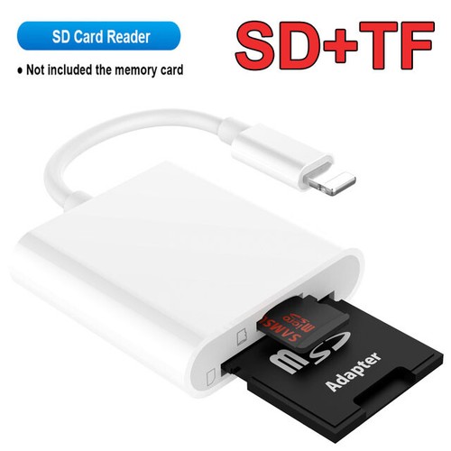 Portable 4 in 1 USB Camera SD TF Card Reader Adapter For iPhone iPod iPad IOS 13 - Picture 15 of 16