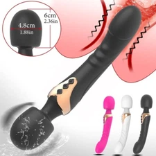 Double Head  Shock AV Vibrator Stick G-Spot Massager Dildo Sex Toys For Women