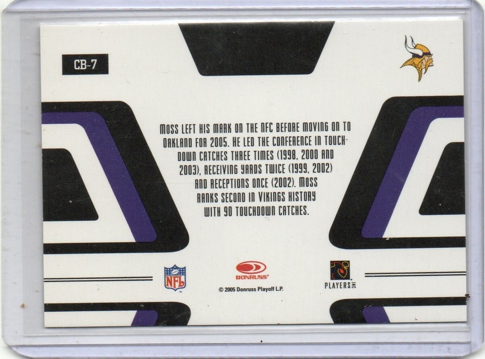 RANDY MOSS 2005 DONRUSS ZENITH CANTON BOUND VIKINGS 7 eBay