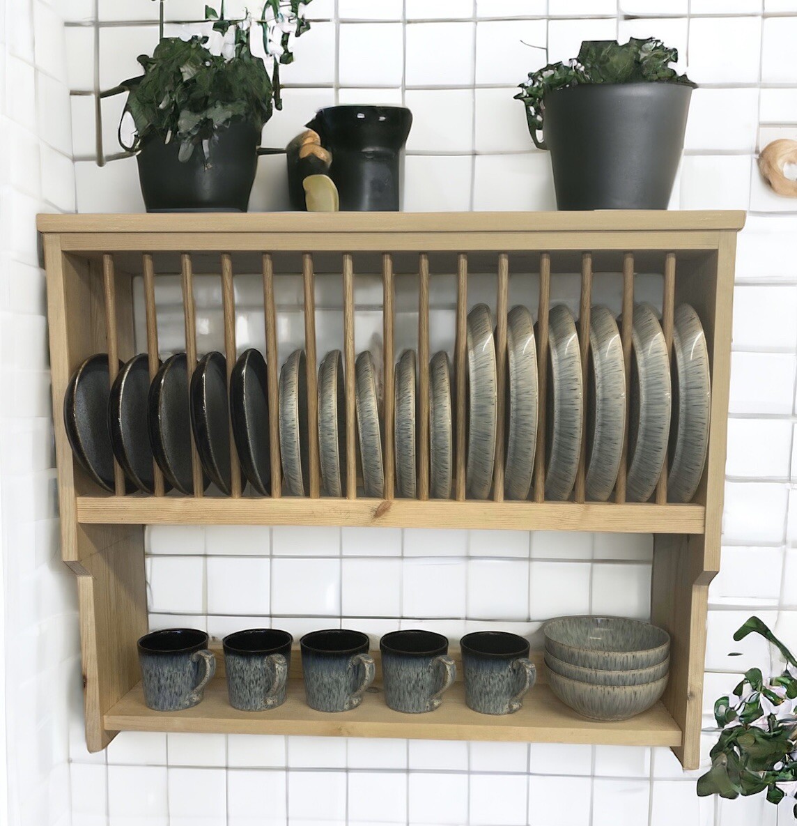 Filey Wall Mounted Pine Plate Rack Please Inform Of Stain Choice