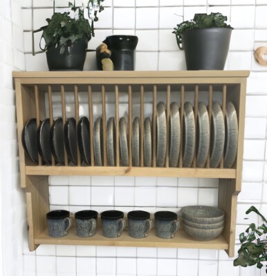 Filey Wall Mounted Pine Plate Rack Please Inform Of Stain Choice