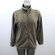 Lady Hathaway Full Zip Fleece Jacket Women's Size Large Green Mock Neck 