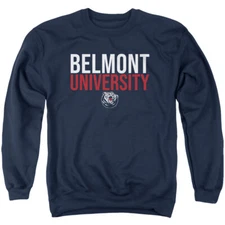 Belmont University Adult Crewneck Sweatshirt Stacked, Navy, S-3XL