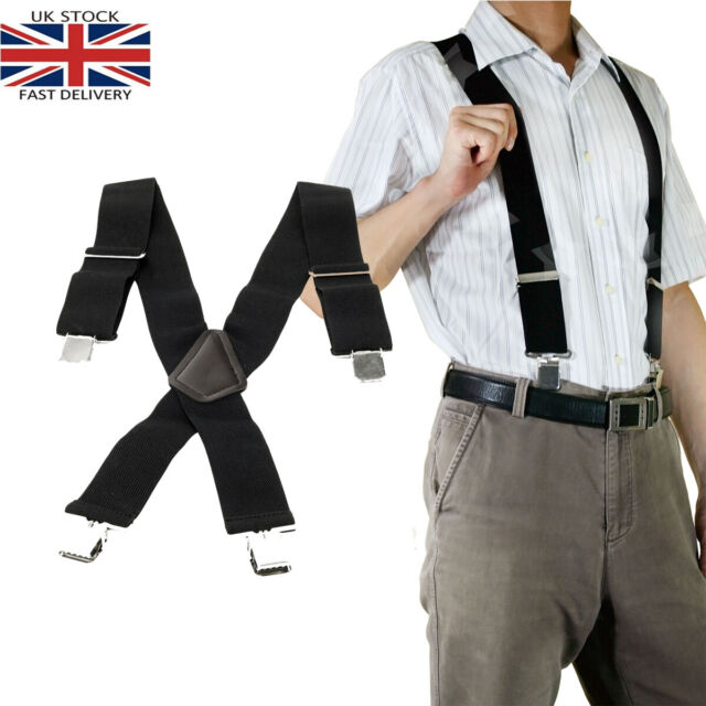 Heavy Duty Work Trouser Braces 50mm Highly Elasticated Unisex Suspenders Black Heavy Duty Work Trouser Braces 50mm Highly Elasticated Unisex Suspenders Black