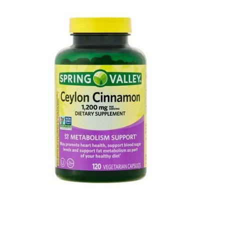 Spring Valley Ceylon Cinnamon Metabolism Support Capsules 1,200 mg 120 Count - Picture 5 of 23