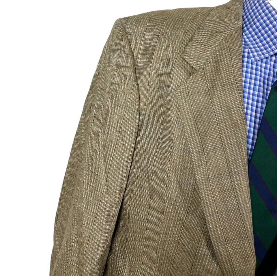 Chaqueta Abrigo Deportivo Austin Reed 100% SEDA Glen Cuadros 2 Botones Para Hombre 42S. Foto 3 de 4