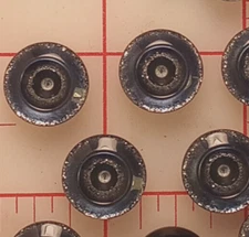 15 Fine 1/2" Italian Shank Buttons Dark Denim Blue Shimmer and Moonstone Effect