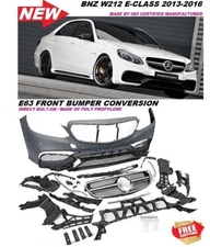 BNZ 14-17 W212 E-Class E63 AMG Style Front Bumper Cover Body Kit Grill E350 