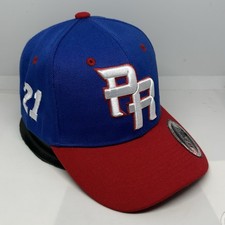 PUERTO RICO BASEBALL PR 3-D EMBROIDERED - PUERTO RICO FLAG And 21 AT SIDES HAT
