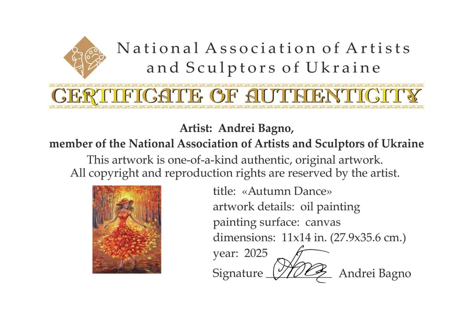 Pintura a óleo original outono mulher vestido vermelho paisagem lona outono impressionista - Imagem 4 de 4