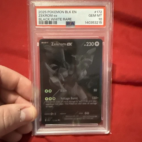 Pokemon 2025 Zekrom ex 172/086 Black White Rare Black Bolt GEM MINT PSA 10