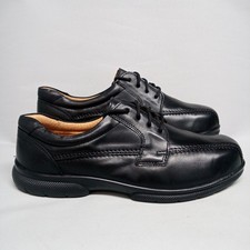DB Shoes Easy-b "Hayling" Black Leather Shoes Lace Up UK 11 - 6V Extra Wide/Deep