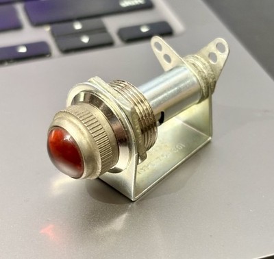 Dialco AMBER GLASS lens dash gauge panel light Hot Rod old 5/8'' with 12v Bulb
