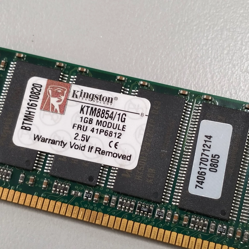 Kingston 1GB DDR1 RAM PC-2700 333MHz CL2.5 2.5V non-ECC DIMM KTM8854/1G 41P6812 - Image 2 of 4