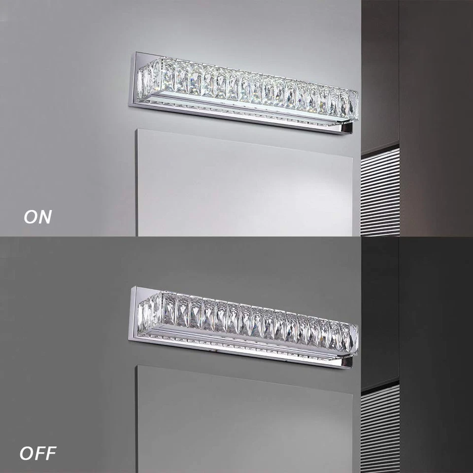 Luces de tocador de cristal, accesorios de iluminación de tocador de baño sobre espejo, modernas... Foto 4 de 4