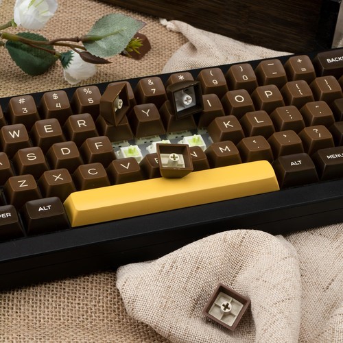 Tastiere retrò PBT 160 tasti colorante profilo Sub SA portachiavi tema cioccolato personalizzati - Foto 4 di 9