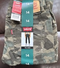 LEVIS Jeans Camo Pants Slim Fit Stretch Boy's Twill Jogger Green Camouflage 14