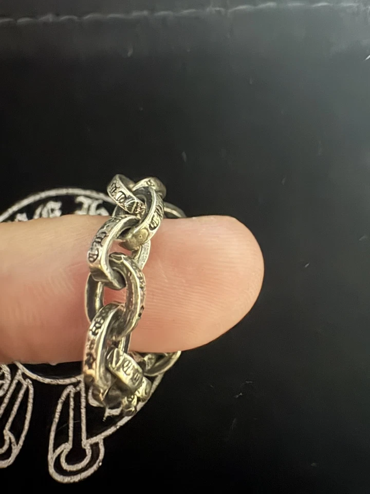 Anillo de plata cadena de papel corazones cromados CH US8 Foto 2 de 3