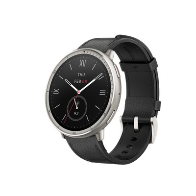 Amazfit Active 2 Round Premium, HYROX-Modus, Black Leather Smartwatch #2739092