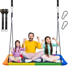 60" Giant 700lbs Rectangular Tree Swing for Kids and Adults + 2 Hanging Straps