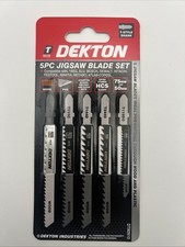 5 Piece DEKTON Jigsaw Blades T shank Set wood and Plastic HCS 75mm & 50mm