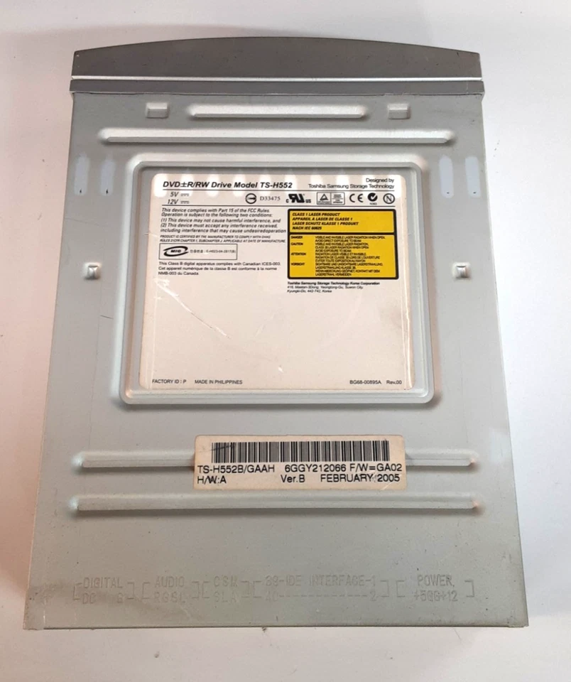 Toshiba Samsung DVD+-R/RW Writer Drive SATA Drive Internal PC TS-H552 - SILVER - Image 4 of 4