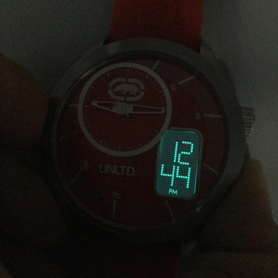 Marc Ecko UNLTD Traveler Watch Men 49mm Red Analog Digital M04032D New Battery - image 3 of 4