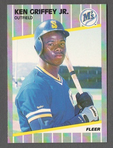 KEN GRIFFEY JR 1989 Fleer RC #548 Rookie Base Card Seattle Mariners MVP HOF 89