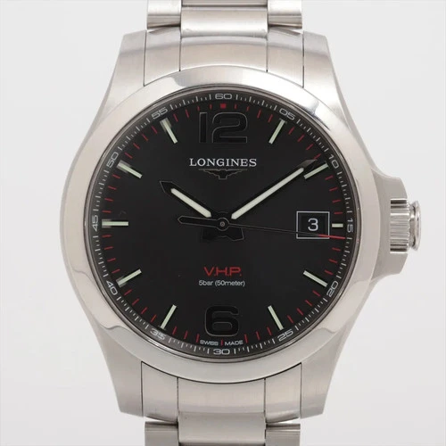 Longines Conquest V.H.P. L3.716.4 SS SS QZ Black Dial 1 Extra Link