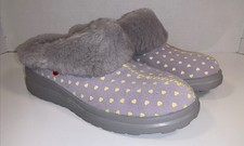 UGG I Heart Suede Leather Purple Lamb Wool Wedge Slipper Size 8 NEW