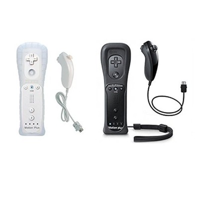 Motion Plus Remote And Nunchuck Controller For Nintendo Wii Wii U Black And Wii