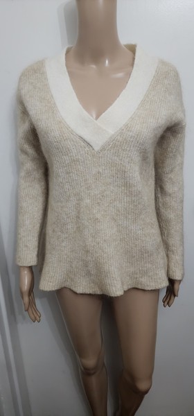 Ganni V-neck Mohair Wool Blend blend Sweater Size XS Women's Long Sleeve 