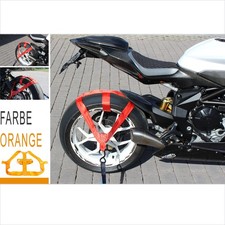 Motorrad Hinterrad Gurt Abspanngurt Zurrgurt Spanngurt Transport Qualit&auml;t Orange