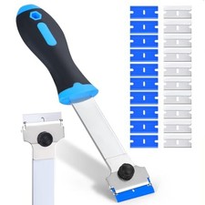 Razor Blade Scraper Tool with 20 Extra Replacement Blades (Metal & Plastic),