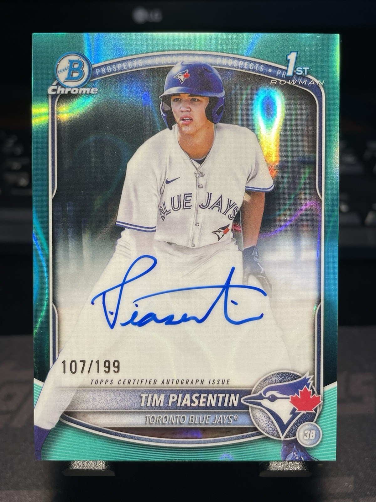2025 Bowman Draft Tim Piasentin Chrome Auto Aqua Lava /199 1st Bowman