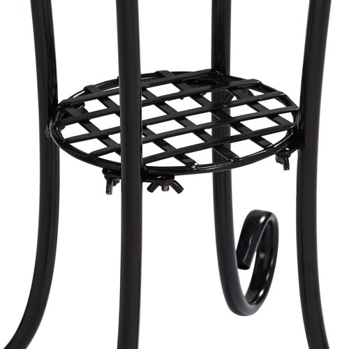 Black Outdoor Accent Tables 14" Wide Set of 2 Brown Mosaic Porch Patio - Picture 5 of 8
