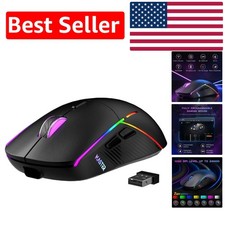 High-Precision RGB Wireless Gaming Mouse - 24000 DPI, Rechargeable, Ambidextrous