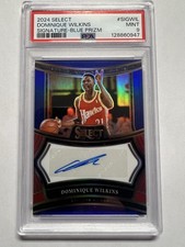2024-25 Panini Select Dominique Wilkins Auto /49 PSA 9 Mint Signatures Blie