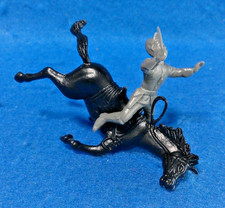 Marx Reissue 54mm Civil War Confederate Shot Horse  Rider Toy Soldier, Dk Gray