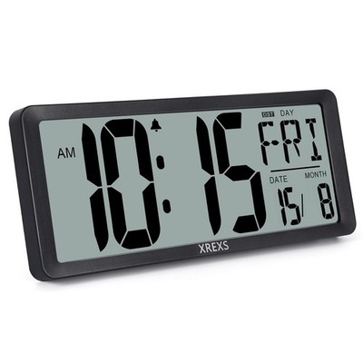 XREXS Große Digitale Wanduhr | 14 Zoll Großes LCD Display Wand Digitaluhr |