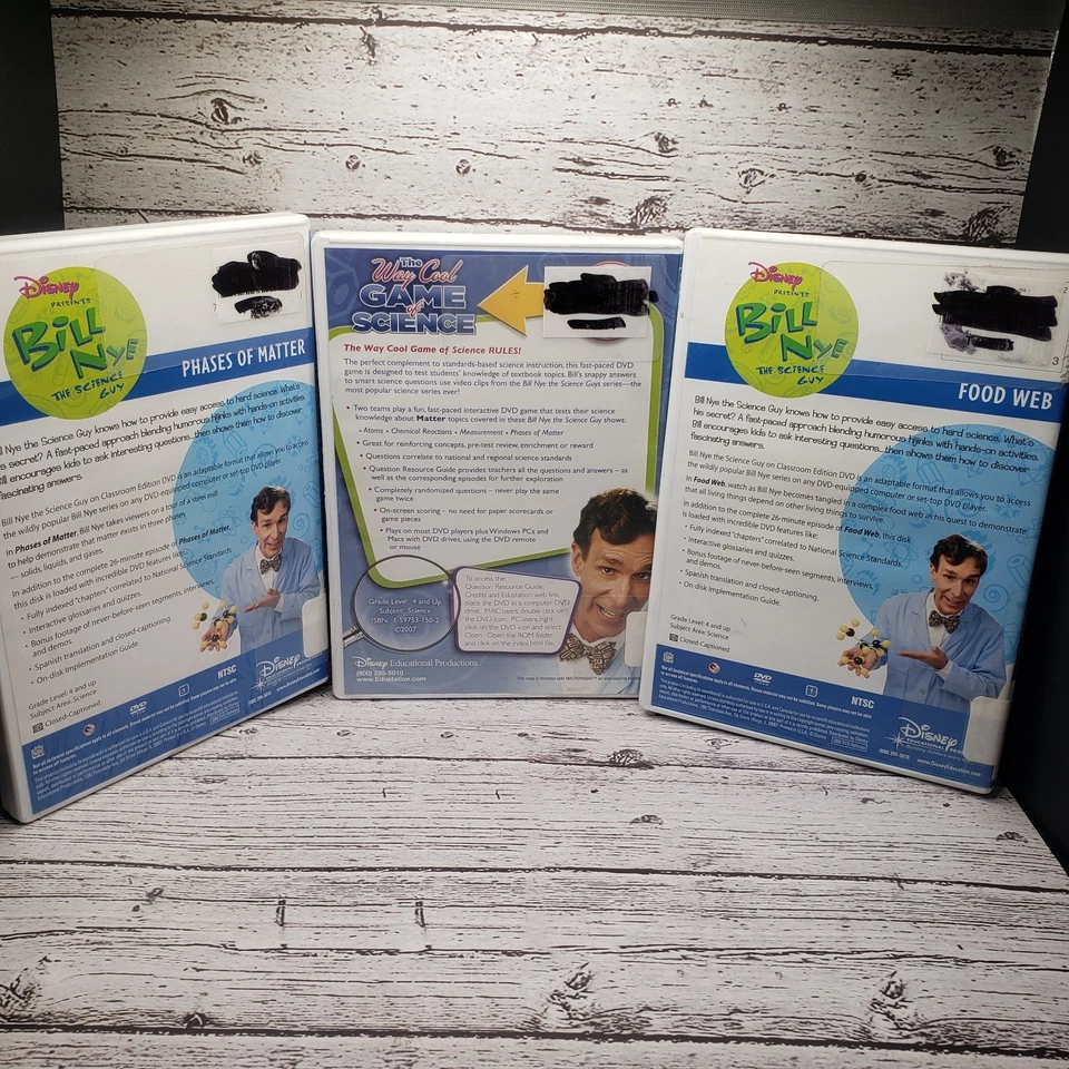 (3) Disney Presents Bill Nye The Science Guy DVD Lot Food Web, Phases Of Matter - Image 2 of 4