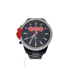 Quartz Watch Analog Steel Black Out of Battery Used