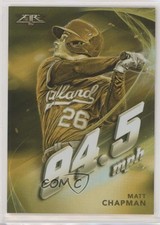 2019 Topps Fire Maximum Velocity Gold Minted Matt Chapman #MV-8 f2v