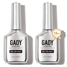 GAOY 2 Pcs 16ml No Wipe Gel Top Coat, Glassy Clear Gel Top Coat, High Gloss Fini