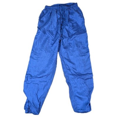 USA Olympic Mens Medium Blue Nylon Track Pants Vintage 90s VTG Windbreaker Cuff