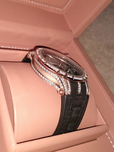 Men's Rose Gold Simulated Diamond Automatic Movement Stainless Steel Watch - Picture 6 of 21