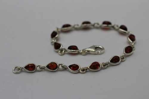Pulsera De Ámbar 925 Plata Aproximadamente 20 Cm Pulsera De Ámbar De Lituania - Imagen 6 de 12