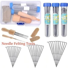 Wool Needle Felting Tools Needle Felting Kit for Beginner Professional S M L