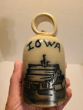 VTG MAPLE CITY POTTERY 5.5" BELL IOWA HAND MADE 1997 SALT GLAZE FARMHOUSE 
